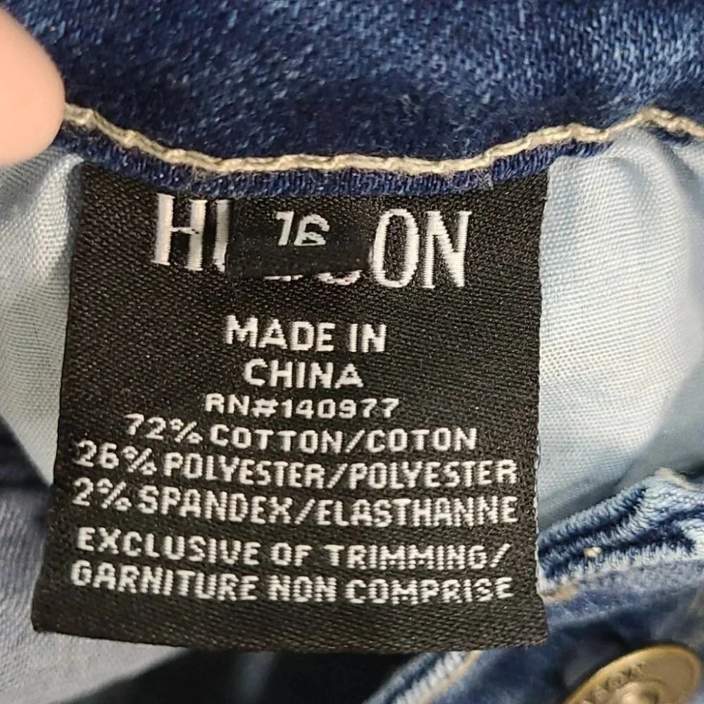 Hudson Distressed Raw Hem Denim Jeans - Picture 15 of 16